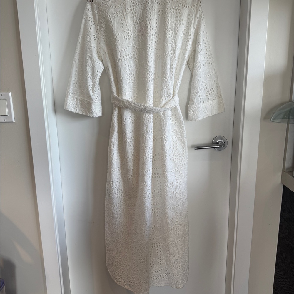 Zara White Eyelet Wrap Sundress with pockets - Picture 10 of 10